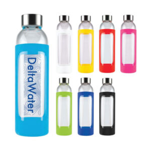 Promotional Brighton Glass Bottles with Silicone Sleeves