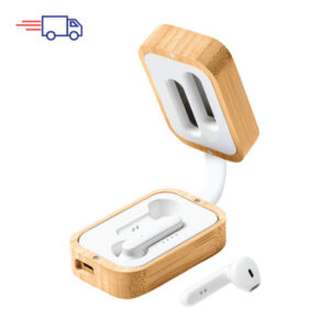 Promotional Express Bamboo Wireless Earbuds